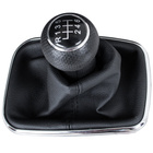 VW Bora 98-05 Gear shift knob BLACK + Lever Gaiter with frame CHROM 6 Gears Hole 12MM