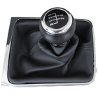 VW Passat B6 05-10 Gear shift knob BLACK + Lever Gaiter BLACK with frame CHROM 5 Gear