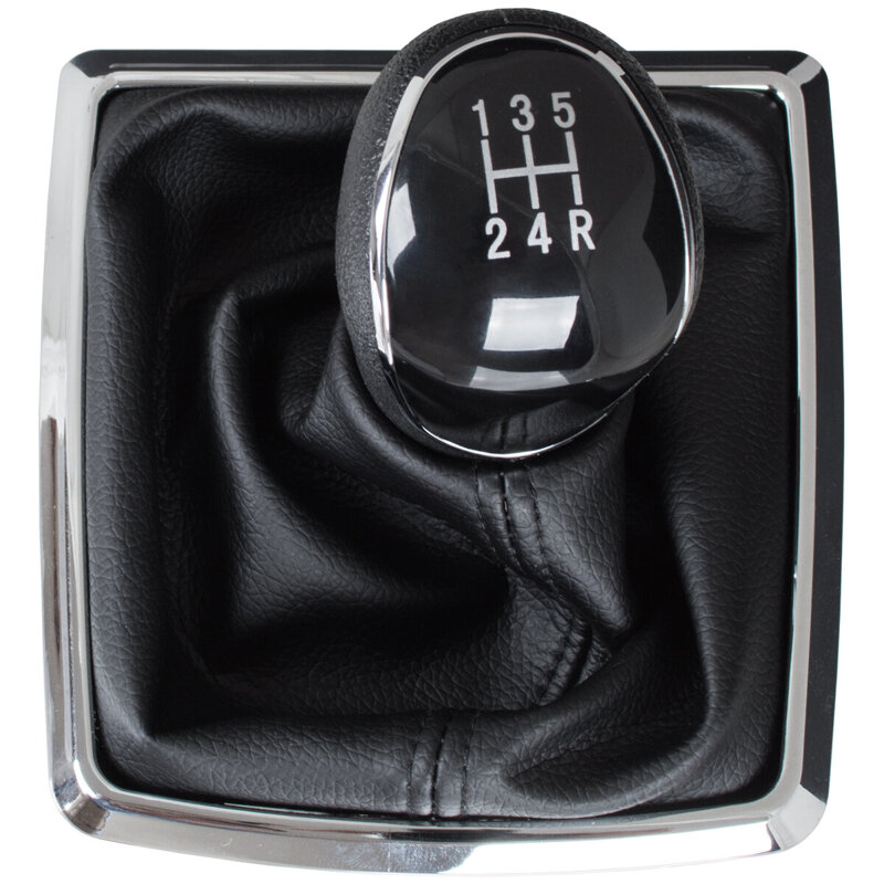 Ford Fiesta Mk7 08-13 Gear shift knob BLACK + Lever Gaiter with frame CHROM 5 Gear