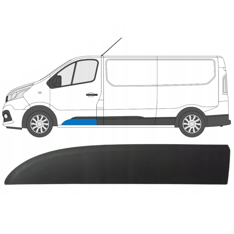 Nissan NV300 2016- Front door exterior molding Left