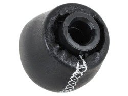 Renault Clio III Gear shift knob 5 speed black leather + SILVER