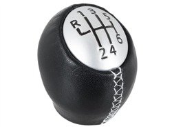 Renault Master II III Gear shift knob 6 speed black leather + SILVER