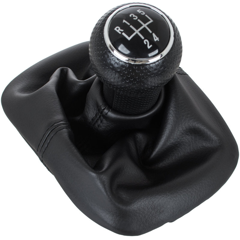 VW Bora 98-05 Gear shift knob BLACK + Lever Gaiter Hole 12mm