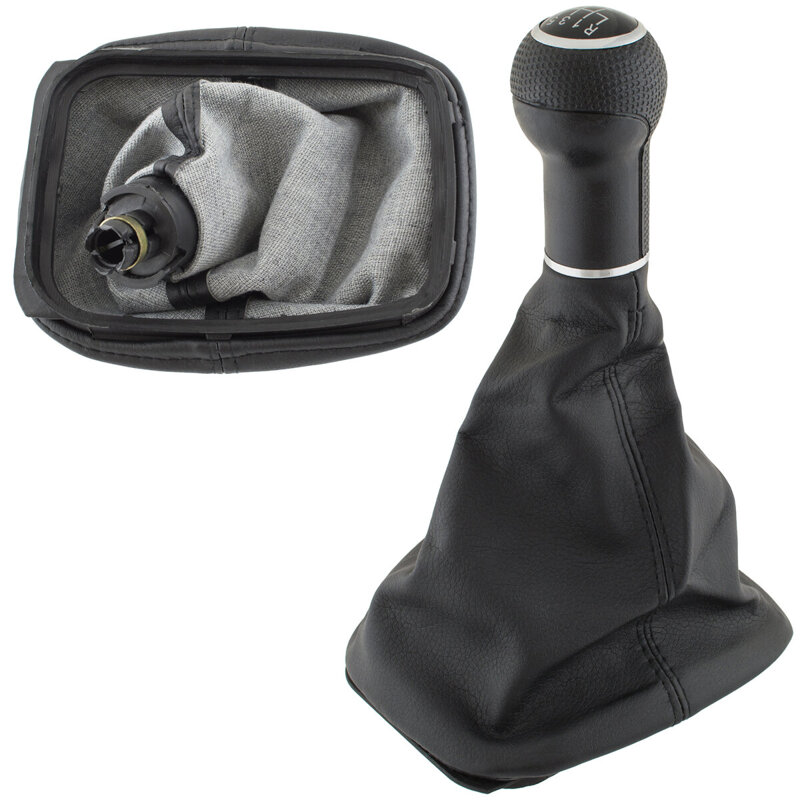 VW Sharan 2000- Gear shift knob BLACK 6 Gears + Lever Gaiter Hole 12mm