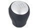 Nissan X-Trail 07-14 Gear shift knob 6 speed black leather + SILVER