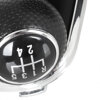 VW BORA 98-05 Gear / gearbox knob BLACK + SILVER RING + BLACK LID 5+R + Lever Gaiter WITH CHROME FRAME (12MM)