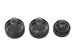 VW Caddy 2003- Airflow adjustment knob Black 3 pcs set