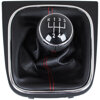 VW Jetta 06-12 Gear shift knob + BLACK Lever Gaiter Red thread + frame CHROM 5 Gear