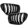 BMW 6 F06 F12 F13 10-18 atrapy między reflektory (nerki) lewa + prawa kpl. BLACK GLOSSY DOUBLE BAR