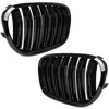 BMW 7 F01 F02 08-11 atrapy między reflektory (nerki) lewa + prawa kpl. BLACK GLOSSY DOUBLE BAR