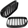 BMW 7 F01 F02 08-11 atrapy między reflektory (nerki) lewa + prawa kpl. BLACK GLOSSY DOUBLE BAR